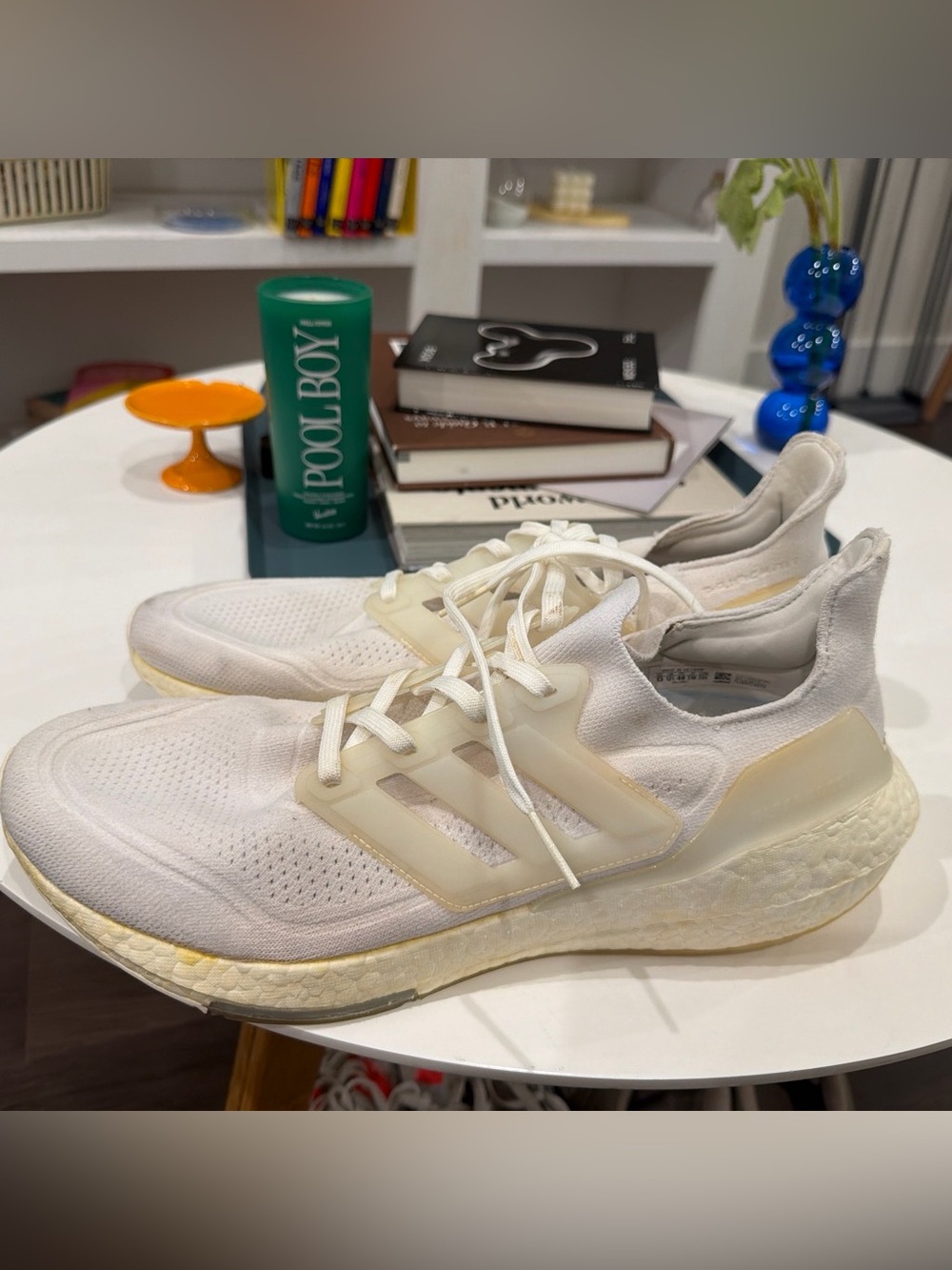 adidas Off-White/Cream Ultraboost Knit Sneakers